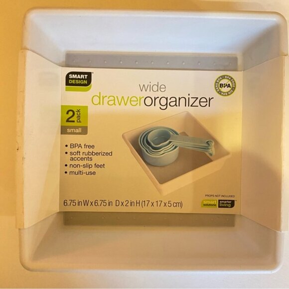 Smart Design Plastic Drawer Organizer - Set of 2 - Size 6.75 x 6.75 Inch - Picture 6 of 6